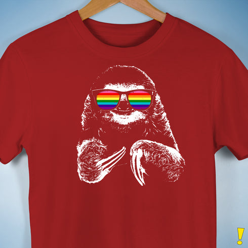 Gilbert Baker LGBTQ Pride Sloth Rainbow Flag Sunglasses Premium - Red